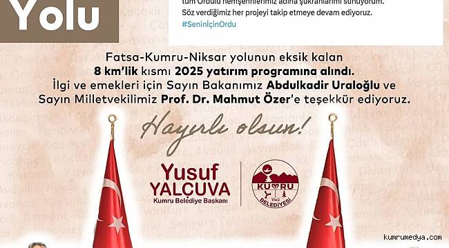 BAŞKAN YALÇUVA'DAN MÜJDE