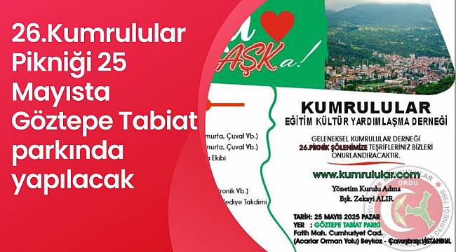 26. GELENEKSEL KUMRULULAR PİKNİĞİ 25 MAYISTA
