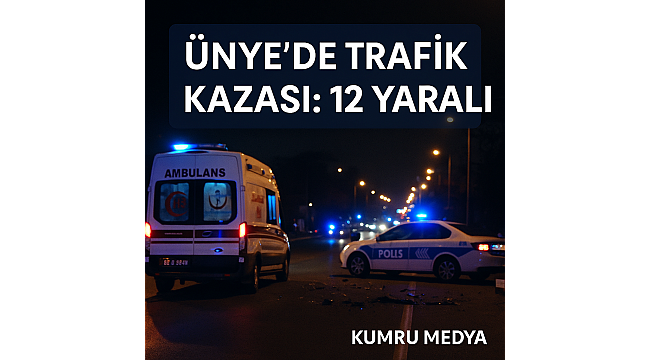 Ünye'de Minibüs ile Otomobil Çarpıştı: 12 Yaralı