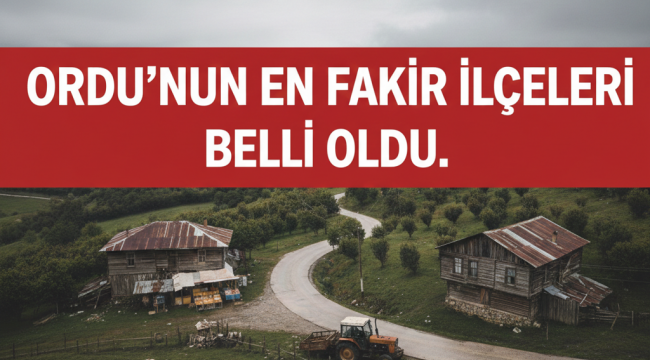 ORDU'DA İLÇELERİN EKONOMİK TABLOSU: FAKİRLİK HARİTASI ÇIKARILDI