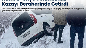 Kumru–Ünye Yolunda Kar Kazayı Beraberinde Getirdi