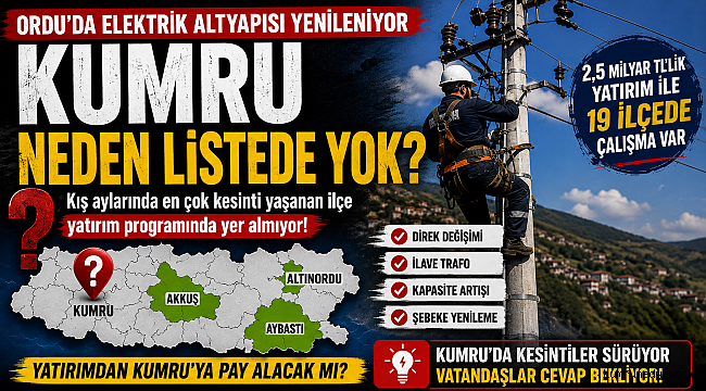 Ordu'da Elektrik Altyapısı Yenileniyor… Peki Kumru Neden Listede Yok?