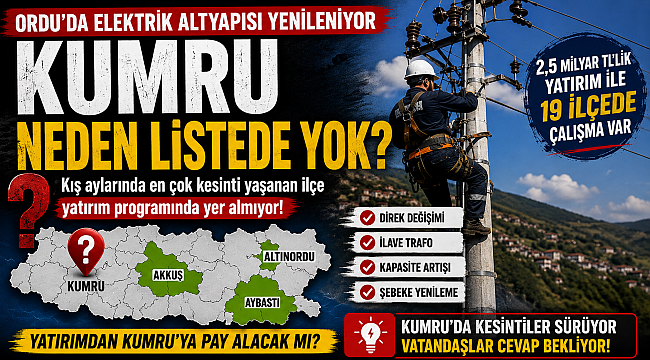 Ordu'da Elektrik Altyapısı Yenileniyor… Peki Kumru Neden Listede Yok?